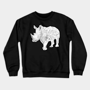 Rhino black and white Crewneck Sweatshirt